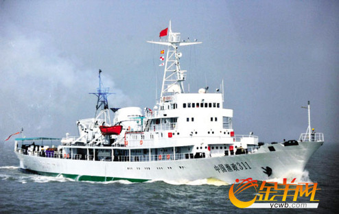 漁政311船最大航速可達20節(jié)。王小明 攝