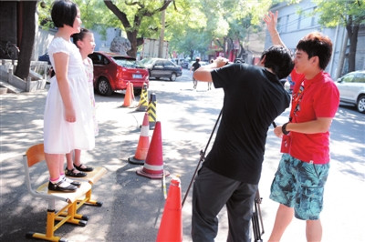 前天，國家形象宣傳片攝制組在北京實驗二小拍攝。本報記者范繼文攝