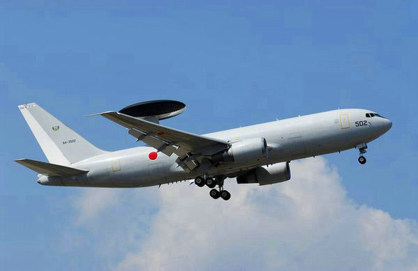 資料圖：日本航空自衛(wèi)隊(duì)E-767空中預(yù)警機(jī)。