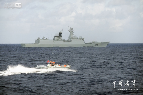資料圖：海軍鹽城號新型導(dǎo)彈護衛(wèi)艦。