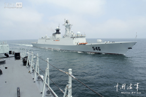 資料圖：北海艦隊鹽城號新型導(dǎo)彈護(hù)衛(wèi)艦。