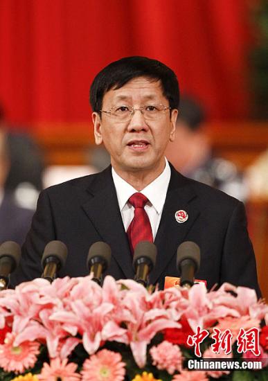 第十一屆全國人民代表大會第五次會議3月11日下午在人民大會堂舉行第四次全體會議，聽取最高人民檢察院檢察長曹建明作最高人民檢察院工作報告。中新社記者 盛佳鵬 攝