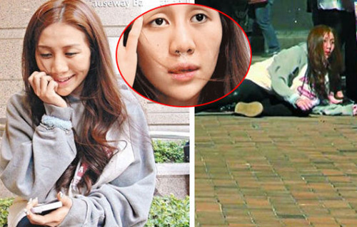 何超盈疑吸毒致幻，街頭跌坐鼻下現(xiàn)白粉