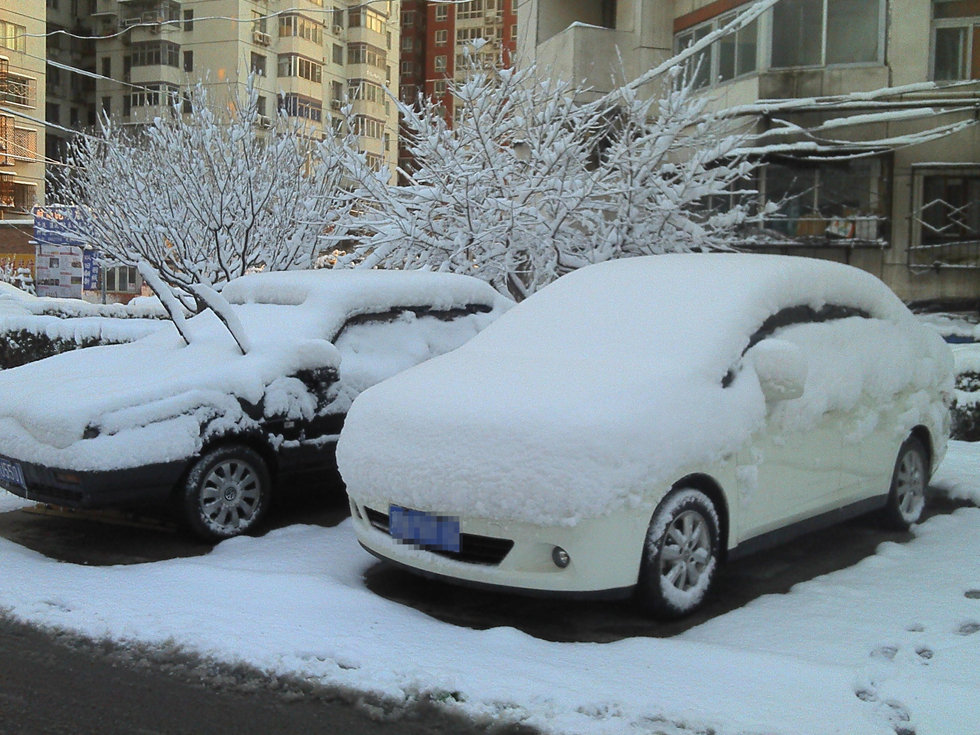 2013年3月20日早晨，降雪后的北京，全城銀裝素裹