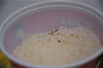 昨天中午12點多，市民戴先生在真功夫快餐安貞店用餐時，在米飯中發(fā)現(xiàn)數(shù)只小蟑螂。戴先生和店方交涉多時后，店方將出現(xiàn)蟑螂的套餐費退還。 京華時報實習(xí)記者 趙思衡 攝/視頻